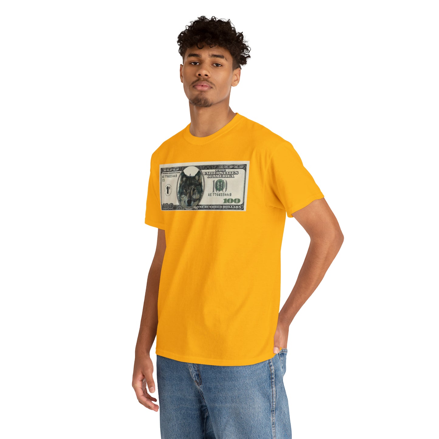 Wolf Dollar Bills Unisex Heavy Cotton T-shirt